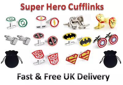 £2.89 • Buy Super Hero Cufflinks Cuff Links Novelty Superhero Gifts Dress Birthday Funny UK