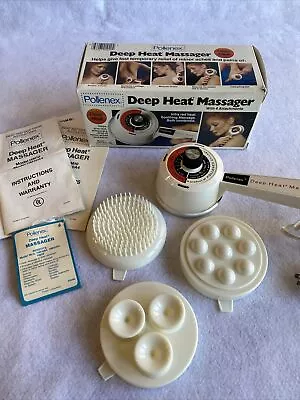 Vintage Pollenex Deep Heat Massager With 3 Attachments HM-10A4 **TESTED** • $19.99