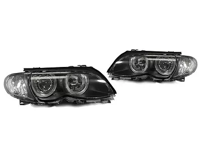 DEPO Angel Halo Headlight + Clear Corner Light For 02-05 BMW E46 3 Series 4D/5D • $246.45