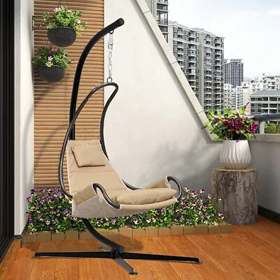 £95.94 • Buy Sturdy Rattan Hanging Egg Chair Swing Stand Hammock C Frame Garden Balcony Yard