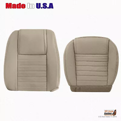 RIGHT Bottom & Top Perforated Leather Seat Cover Tan 2005 To 2009 Ford Mustang • $320.62