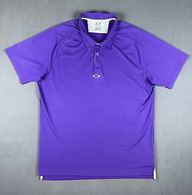 Oakley Hydrolix Polo Shirt Mens 2XL XXL Purple Performance Polyester Golf • $16.99
