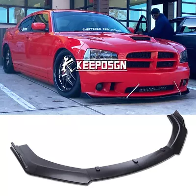 Front Bumper Lip Spoiler Splitter Chin Matte Black For Dodge Charger 2006-2014 • $81.15