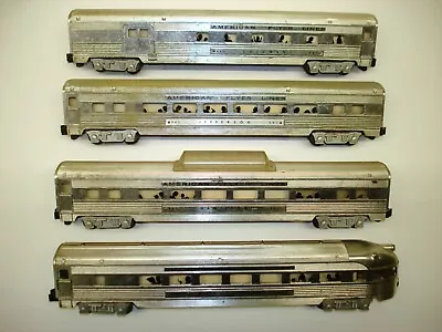 Set Of 4 American Flyer Chrome Streamlined Passenger Cars [Lot AF3-P63] • $99.99