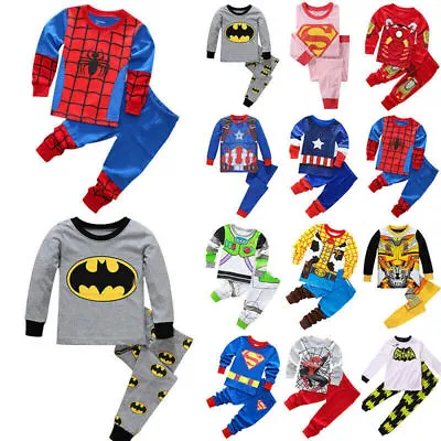 £9.02 • Buy Kids Boys Girls Long Sleeve Superhero Spiderman Costume Pants Pyjamas Set Tops