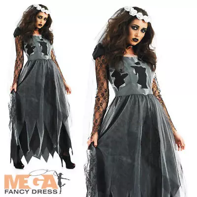 £12.99 • Buy Black Corpse Bride Halloween Ladies Fancy Dress Womens Adult Costume Outfit 6-26