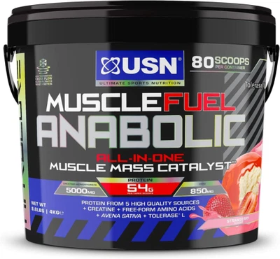£95.39 • Buy USN Muscle Fuel Anabolic Strawberry All-in-one Protein 4 Kg (Pack Of 1) 