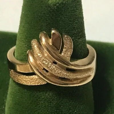 Vintage Solid 14K Gold Stamped Etched Band Ring Size 6.75 Hallmarked 5.4g • $298.99