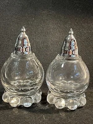 Vintage Imperial Candlewick Salt And Pepper Shakers Hand Crafted Clear Glass • $18