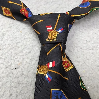 Vintage Tommy Hilfiger Mens Ties Yacht Nautical Anchor Flags Navy Blue USA Silk • $17.56