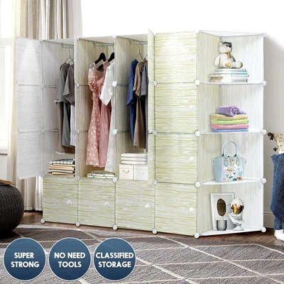 $94.95 • Buy DIY Cube Storage Cabinet Wardrobe Cupboard Shoe Toy Box Closet Organizer Shelf