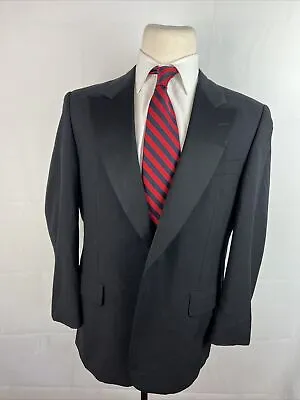 Hickey Freeman Men's Black Solid Wool Tuxedo Blazer 40S $1895 • $1200.12