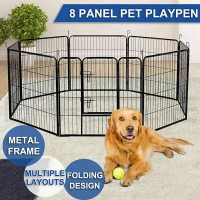 31  / 32  / 40  8 Panel Pet Dog Playpen Portable Exercise Cage Fence Enclosure • $119.99