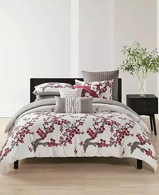 $140.15 • Buy Natori Cherry Blossom Print Comforter Bedding 3 Piece Mini Set Multicolor Queen