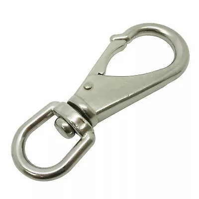 $12.99 • Buy 11.8cm Stainless Steel Swivel Eye Snap Hook Marine Clip Size #3, 16mm Opening