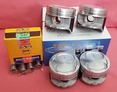 YCP 75mm STD High Compression Pistons + Japan Rings Honda Crx SI Civic D16 88-00 • $149.95