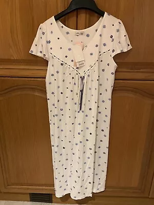 David Nieper Nightdress Cotton  Floral Size M 14-16 MIDI Length NEW • £30.95