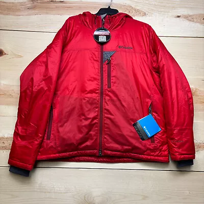 Columbia Jacket Mens XL Red Full Zip Air Beware Omni Heat Outdoors NEW • $64.99