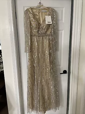 New Mac Duggal Womens Sequined Maxi Formal Evening Dress Gown Size 4 • $150