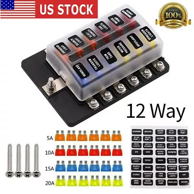 12 Way Blade Fuse Box Block Holder LED Indicator 12V 32V Auto Marine • $4.47