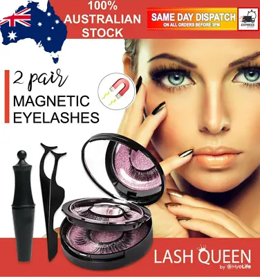 $5.99 • Buy HOT Magnetic Lashes, Eyelashes, Glam 2 Pack, Faux Mink & Eyeliner Set