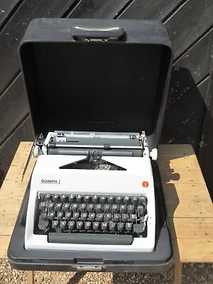 Vintage 1970s West German 'Olympia ' Typewriter In Good Used Order With Case • £44.99