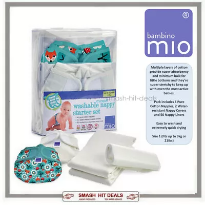 Bambino Mio Washable Nappy Starter Set Up To 9kg / Up To 12 Months • £16.99