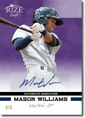 MASON WILLIAMS 2012 Rize Rookie Autograph PURPLE Auto RC #/5 • $41.99