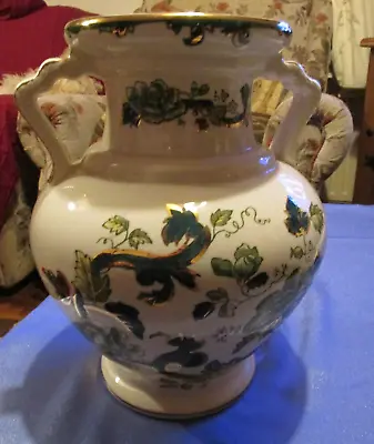 Masons Ironstone Chartreuse Handled Urn Shaped Vase • £45