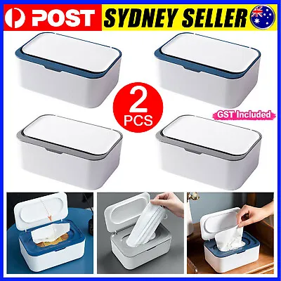2PCS Wipes Dispenser Box Wet Baby Wipes Holder Tissue Storage Case With Lid NEW • $18.99
