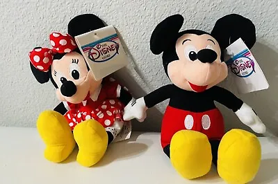 MINNIE AND MICKEY MOUSE MINI BEAN BAGS THE DISNEY STORE 9 IN PLUSH Of 2 • $14