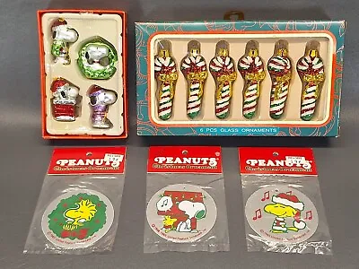 New Kurt S. Adler Peanuts Candy Canes Determined Christmas Ornaments VTG 13 Pcs • $34.99