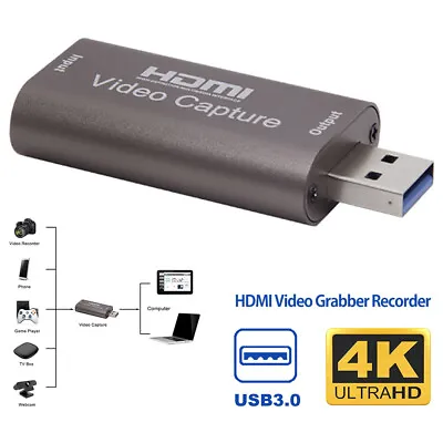 £9.69 • Buy HDMI To USB 3.0 2.0 Video Capture Card 4K HD Recorder For-Video-Live Streaming//