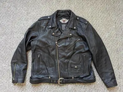 Vintage HARLEY DAVIDSON Motorcycle Jacket 2XL Leather 50 D-pocket Y2K Panhead • $299.95