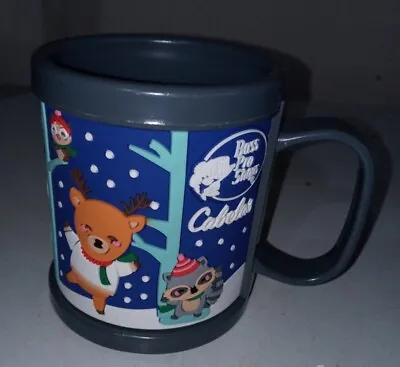  Cabelas Bass Pro Shops Coffee Cup Mug Blue& Snow Christmas Theme • $7.19