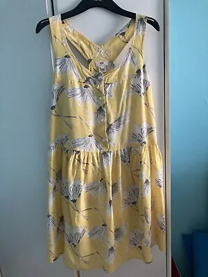 Lovely Levi’s Yellow Size S 8 - 10 Floral Sundress Dungaree Dress Lined Vgc • £18.99