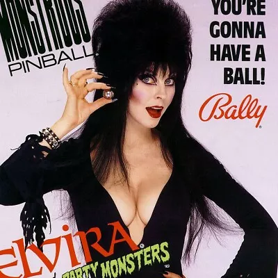 Elvira Mistress Of The Dark Party Monsters Pinball FLYER Vampire Horror Poster • $21.25