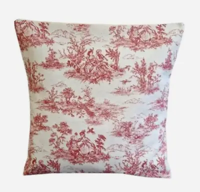 Toile De Jouy Red Cushion Cover  Vintage French Cushion Cover  Toile Cushion • £11.50