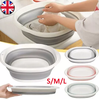 Foldable Multipurpose Basin Collapsible Washing Up Bowl Camping Sink Travel UK • £5.85