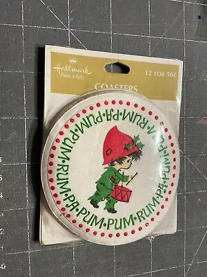 Vintage Hallmark Little Drummer Boy Coasters Mid Century - 12 New In Sealed Pkg • $12