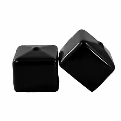 Prescott Plastics 1 1/4  Square Black Vinyl End Cap Pipe Post Rubber Cover (10) • $14.95