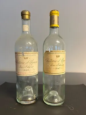 Very Rare  Pair Of Château D'Yquem 1946 & 1947 Vintage Empty Wine Bottles • £230