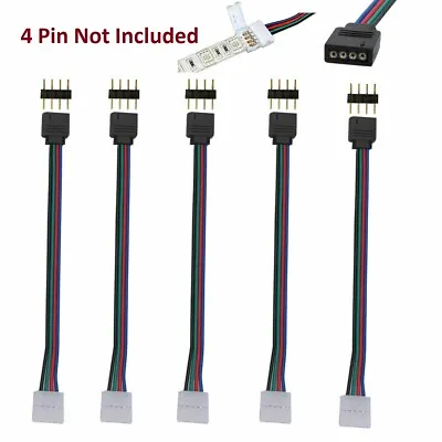 £1.99 • Buy 5X/1X 10mm 4 Pin RGB 5050 3528 LED Strip Light PCB Connector Adapter Cable Wire