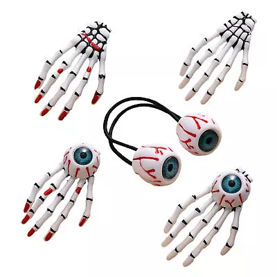 Skeleton Hand Bone Hair Clip Hairpin Halloween Horror Eyeballs Hair Tie • $6.89