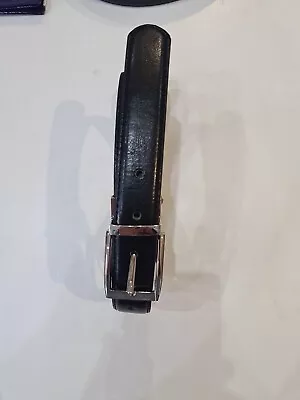 Milan Leather Mens Belt  Silver  Buckle Brown Black Reversible XLarge 46 Ins • £8.50