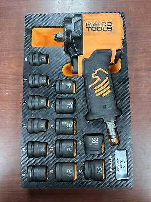 Matco Tools MT2765KO 1/2” Stubby Push Button Impact Wrench & Socket Set MT276 • $349.99