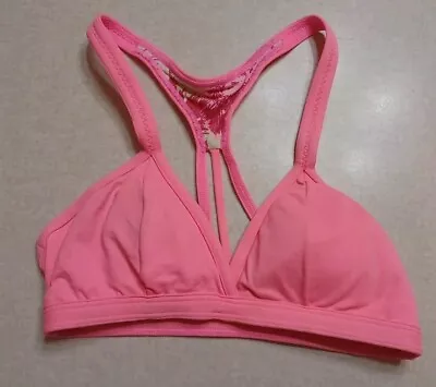 Maaji Swim Top Size Medium Pink Palms Reversible Padded Beach • $20