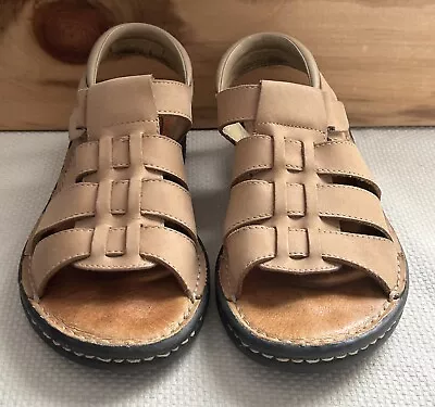 Leather Minnetonka Sandals Camel Brown Womens Sz 9 Strap • $18.81