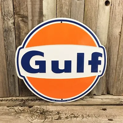 Gulf Gasoline Gas Oil Diecut Metal Tin Sign Garage 12  Vintage Logo Station New • $22.95