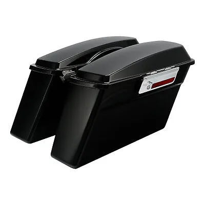 Vivid Black Hard Saddle Bags W/ Keys Fit For Harley Touring Road Glide 94-13 US • $158.50